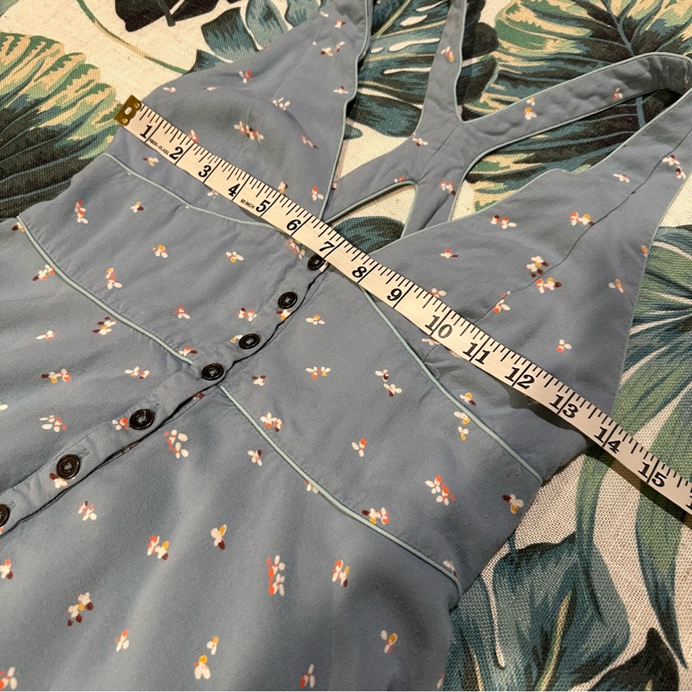 Urban Outfitters Cooperative Floral Cross Back Mini Button Front Dress FLAWED - Picture 13 of 16
